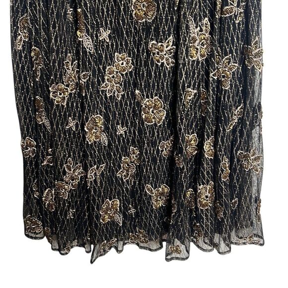 NWT ZARA Knit Embellished Beaded Black Gold Maxi Skirt M Limited Edition(400) - Picture 8 of 15